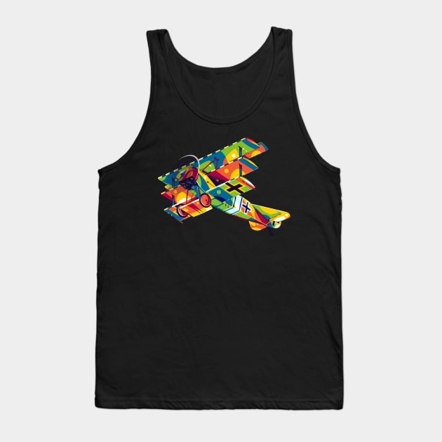 Fokker Dr I Flying in Pop Art Tank Top by wpaprint